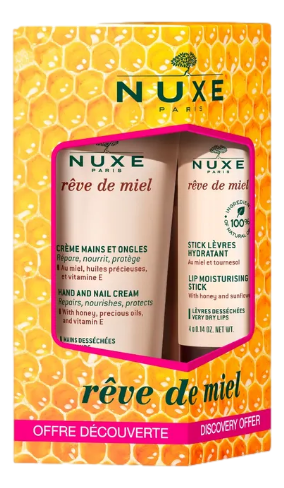 REVE DE MIEL Stick lèvres hydratant +Crème mains   duo